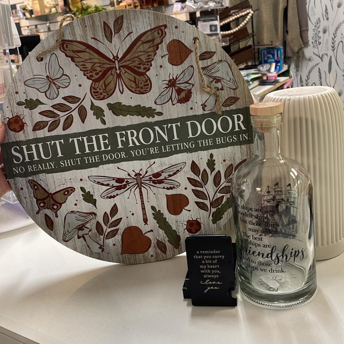 A decorative sign.