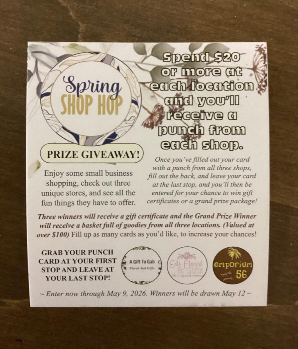Spring Shop Hop You still have time to join the Spring Shop Hop! - City of LeRoy Minnesota